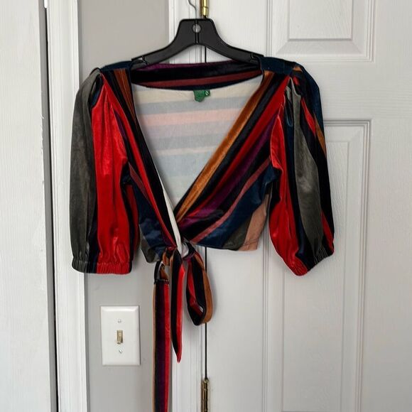 Farm Rio velvet tie crop top size small C18-30 - Picture 1 of 4